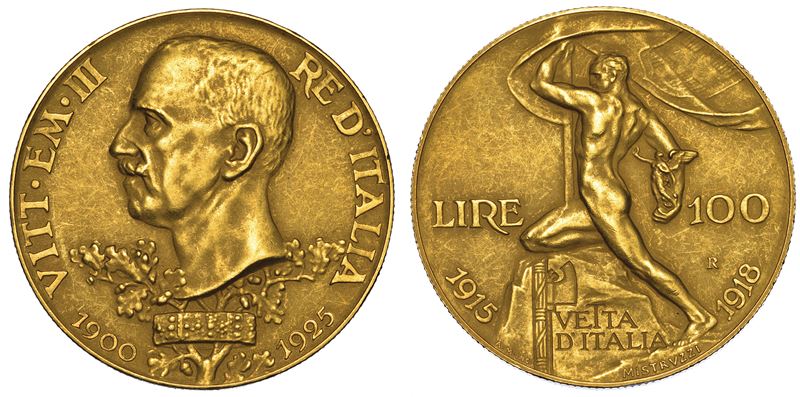 REGNO D'ITALIA. VITTORIO EMANUELE III DI SAVOIA, 1900-1946. 100 Lire 1925. Vetta d’Italia.  - Auction Numismatics - Cambi Casa d'Aste
