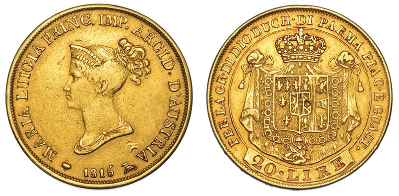 PARMA. MARIA LUIGIA D'AUSTRIA, 1815-1847. 20 Lire 1815.  - Auction Numismatics - Cambi Casa d'Aste