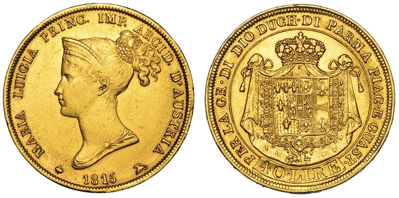 PARMA. MARIA LUIGIA D'AUSTRIA, 1815-1847. 40 Lire 1815.  - Auction Numismatics - Cambi Casa d'Aste