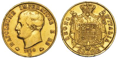 Milano. Napoleone I, 1805-1814. 40 Lire 1810.