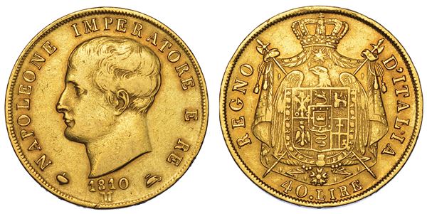 MILANO. NAPOLEONE I, 1805-1814. 40 Lire 1810.