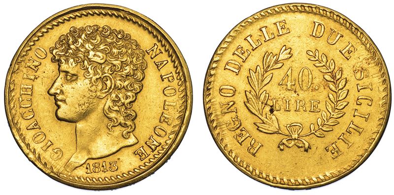 NAPOLI. GIOACCHINO NAPOLEONE (MURAT), 1808-1815. 40 Lire 1813.  - Auction Numismatics - Cambi Casa d'Aste