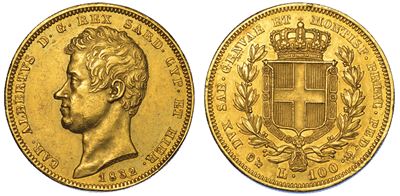 Regno di Sardegna. Carlo Alberto di Savoia, 1831-1849. 100 Lire 1832. Genova.