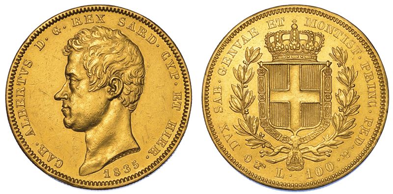 REGNO DI SARDEGNA. CARLO ALBERTO DI SAVOIA, 1831-1849. 100 Lire 1835. Torino.  - Asta Numismatica - Cambi Casa d'Aste