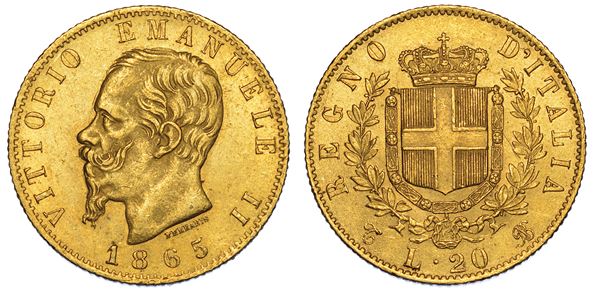 REGNO D'ITALIA. VITTORIO EMANUELE II DI SAVOIA, 1861-1878. 20 Lire 1865. Torino.