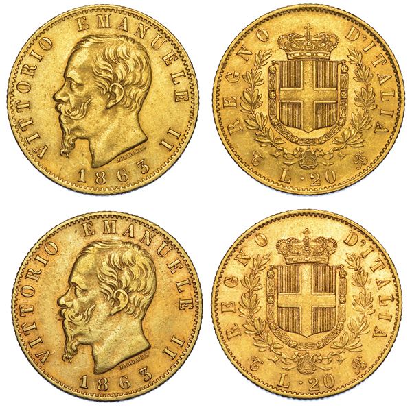 REGNO D'ITALIA. VITTORIO EMANUELE II DI SAVOIA, 1861-1878. Lotto di due monete.
