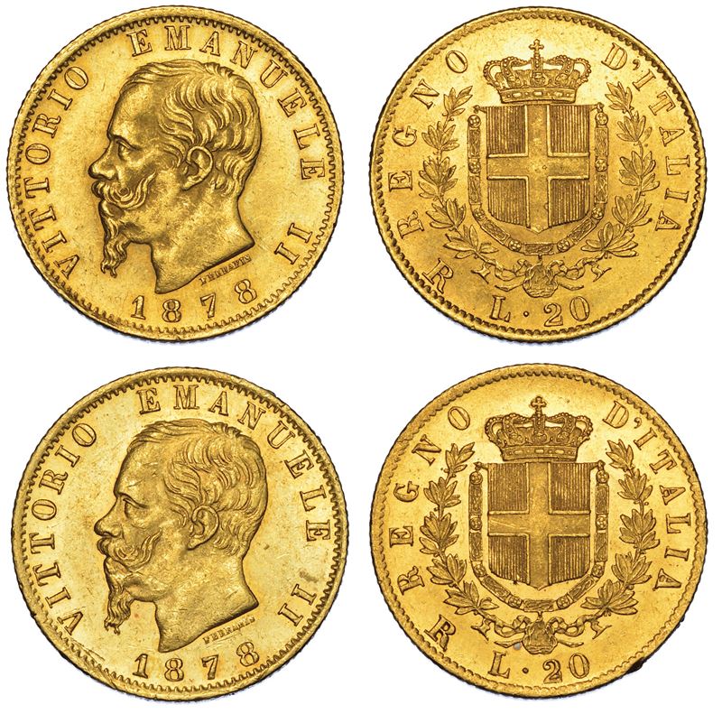 REGNO D'ITALIA. VITTORIO EMANUELE II DI SAVOIA, 1861-1878. Lotto di due monete.  - Asta Numismatica - Cambi Casa d'Aste