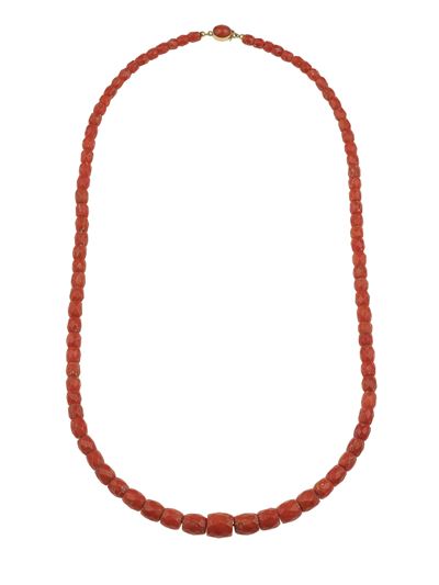Collana di corallo, fermaglio in oro giallo 750/1000