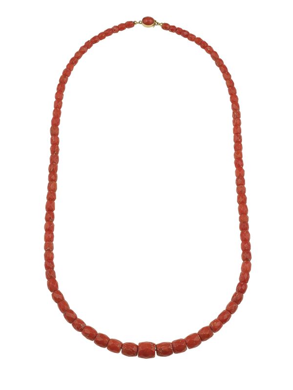 Coral and gold necklace