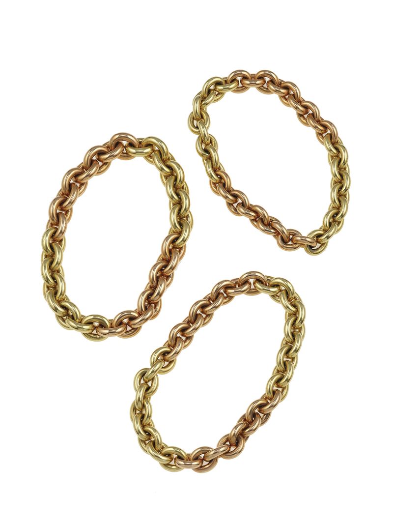 Three gold bracelet  - Auction Fine Jewellery - Cambi Casa d'Aste