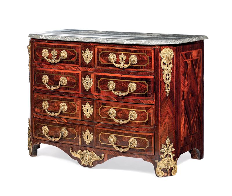 Commode Luigi XIV lastronata e filettata. XVIII secolo  - Auction Six Centuries of Arts and Furnitures - III - Cambi Casa d'Aste