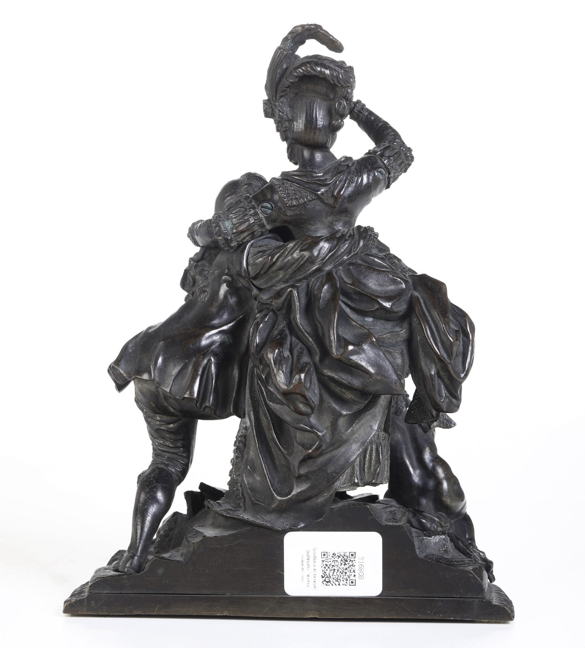 Scena Galante con Amorino. Fonditore del XIX-XX Secolo