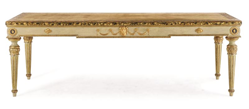 Tavolo in stile Luigi XVI dipinto e dorato. XX secolo  - Auction Six Centuries of Arts and Furnitures - III - Cambi Casa d'Aste