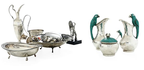 Lotto di oggetti in argento, varie manifatture italiane ed europee del XX secolo