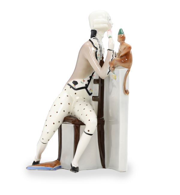 Lenci, Torino 1930 ca Cavaliere e scimmia