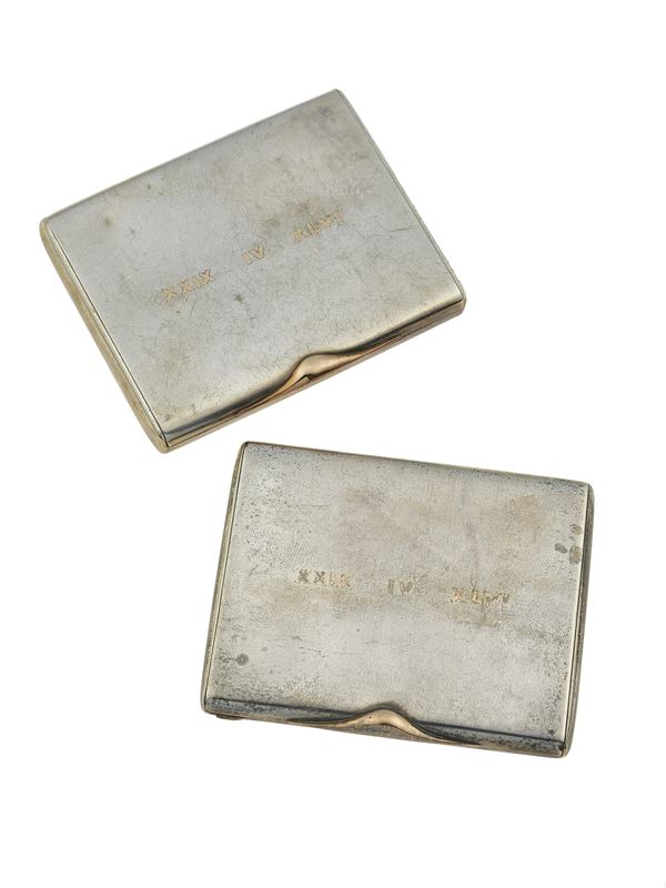 Two silver vanity cases