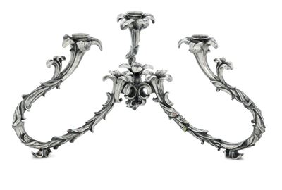 Candelabro. Argenteria Artistica Milanese del XX Secolo. Argentiere Messulam