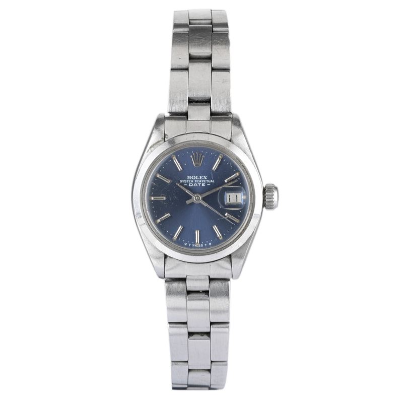 Rolex : Lady-Datejust ref. 69616 in acciaio Oyster, quadrante blu soleil, carica mauale, 26 mm  - Auction Orologi da polso - Cambi Casa d'Aste
