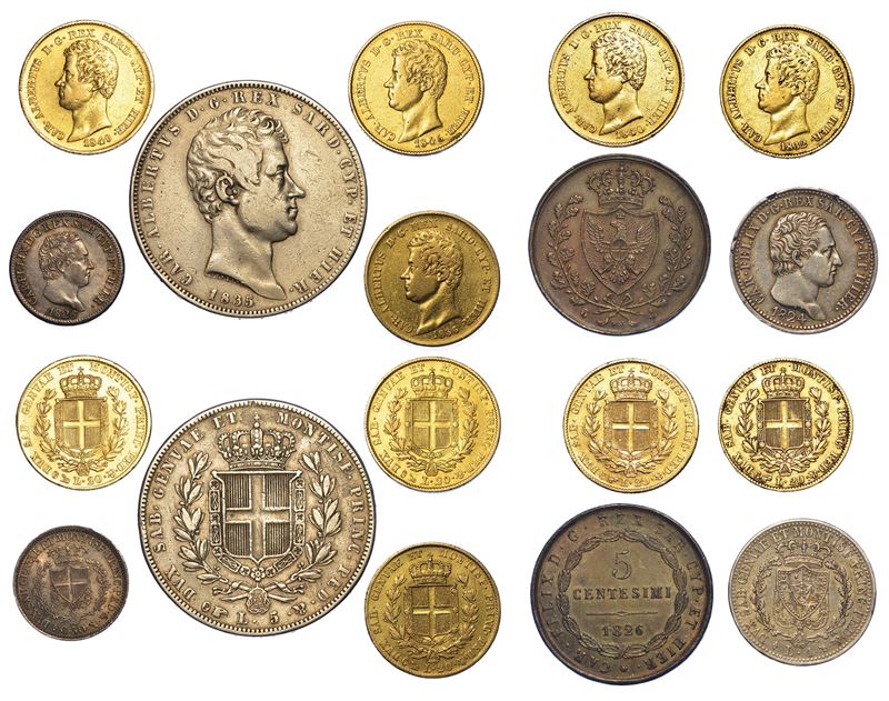 REGNO DI SARDEGNA. Lotto di nove monete.  - Auction Numismatics - Cambi Casa d'Aste