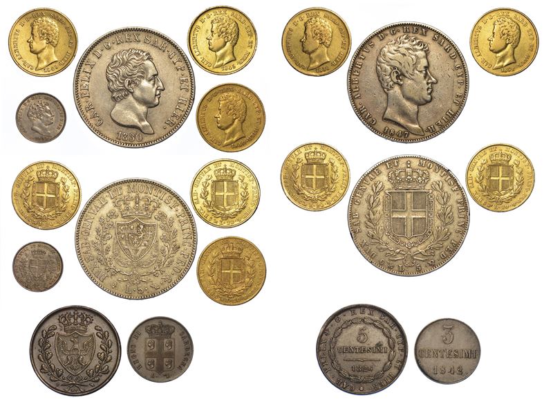 REGNO DI SARDEGNA. Lotto di dieci monete.  - Asta Numismatica - Cambi Casa d'Aste