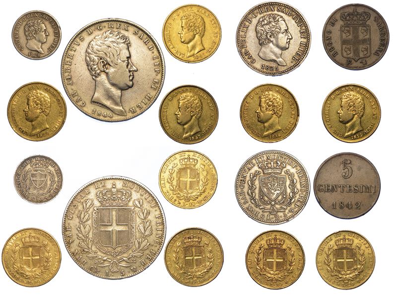 REGNO DI SARDEGNA. Lotto di nove monete.  - Auction Numismatics - Cambi Casa d'Aste