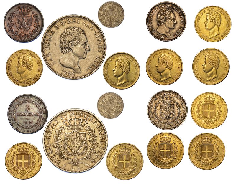 REGNO DI SARDEGNA. Lotto di nove monete.  - Auction Numismatics - Cambi Casa d'Aste