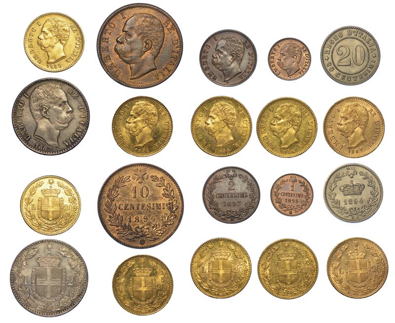 REGNO D’ITALIA. UMBERTO I DI SAVOIA, 1878-1900. Lotto di dieci monete.  - Auction Numismatics - Cambi Casa d'Aste