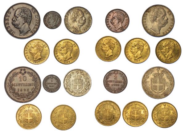 REGNO D’ITALIA. UMBERTO I DI SAVOIA, 1878-1900. Lotto di dieci monete.