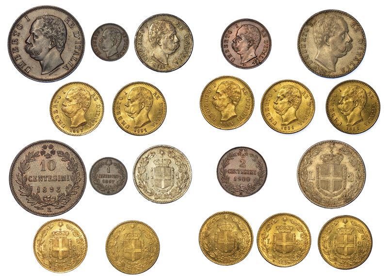 REGNO D’ITALIA. UMBERTO I DI SAVOIA, 1878-1900. Lotto di dieci monete.  - Auction Numismatics - Cambi Casa d'Aste