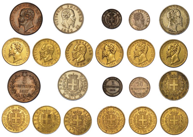 CASA SAVOIA. VITTORIO EMANUELE II DI SAVOIA, 1849-1878. Lotto di undici monete.  - Asta Numismatica - Cambi Casa d'Aste