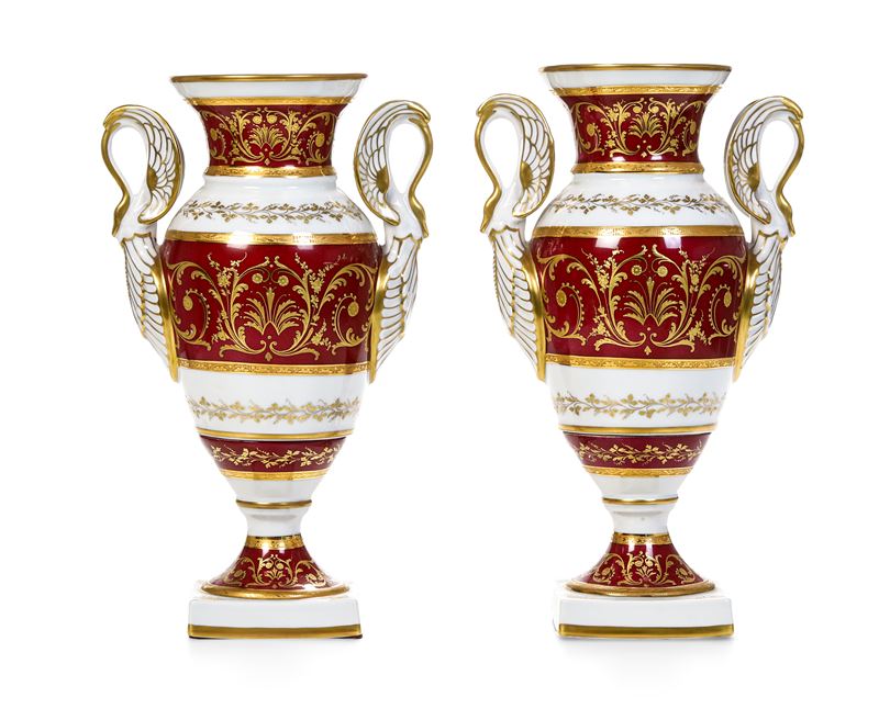 Coppia di vasi. Parigi, Manifattura Le Tallec, XX secolo  - Auction Italian Residences - Cambi Casa d'Aste