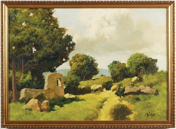 Paesaggio con rovine