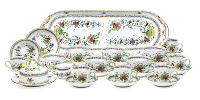 Servizio da Caffè "indian Basket Multicolor"ungheria, Manifattura Herend, Seconda Metà del XX Sec...