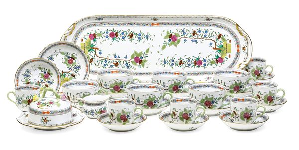 Servizio da caffè "Indian Basket Multicolor" Ungheria, Manifattura Herend, seconda metà del XX secolo