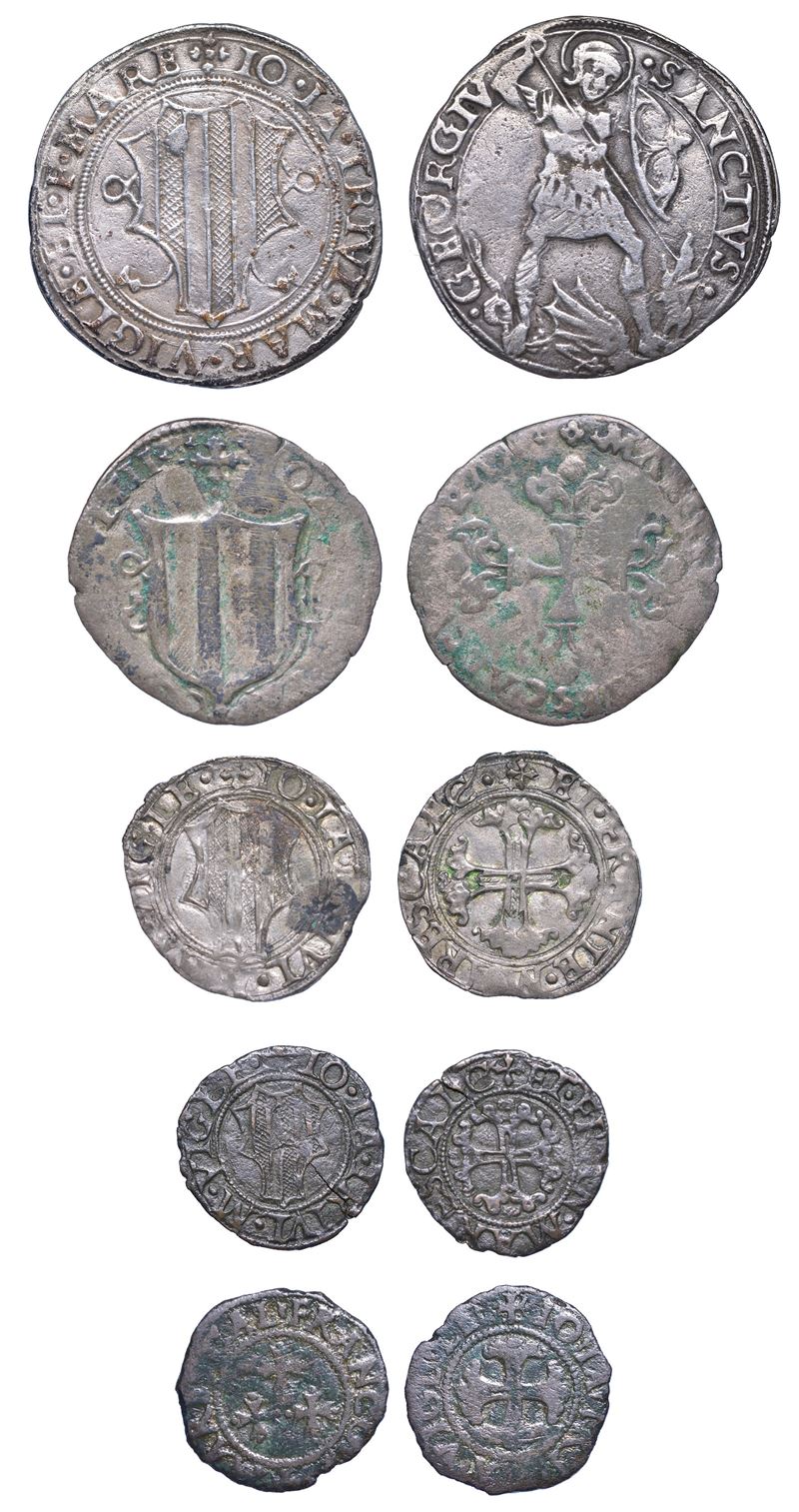 MESOCCO. GIAN GIACOMO TRIVULZIO, 1487-1518. Lotto di cinque monete.  - Auction Numismatics - Cambi Casa d'Aste