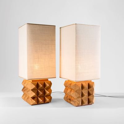 Due Lampade da Tavolo Mod. Diamante