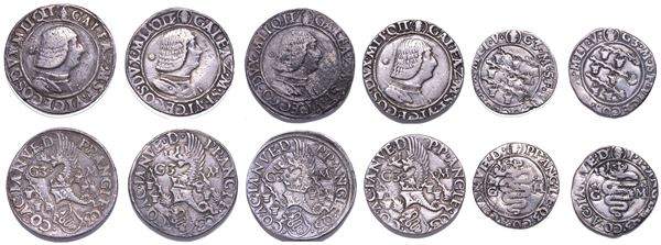 MILANO. GALEAZZO MARIA SFORZA, 1466-1476. Lotto di sei monete.