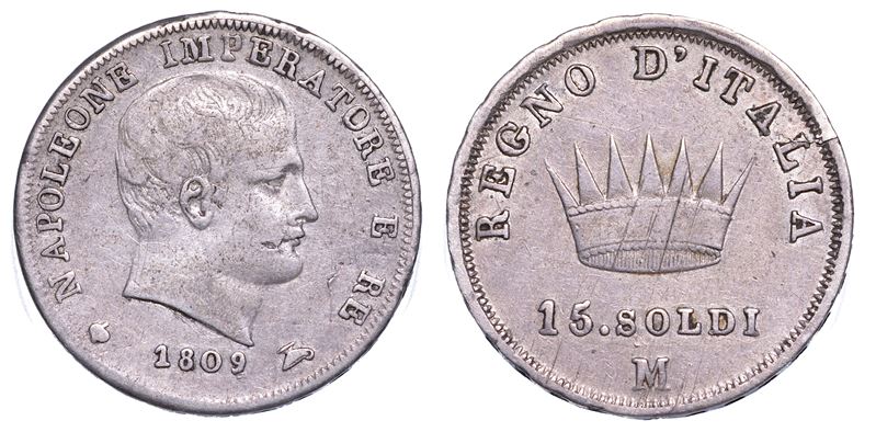 MILANO. NAPOLEONE, 1805-1814. 15 Soldi 1809.  - Auction Numismatics - Cambi Casa d'Aste