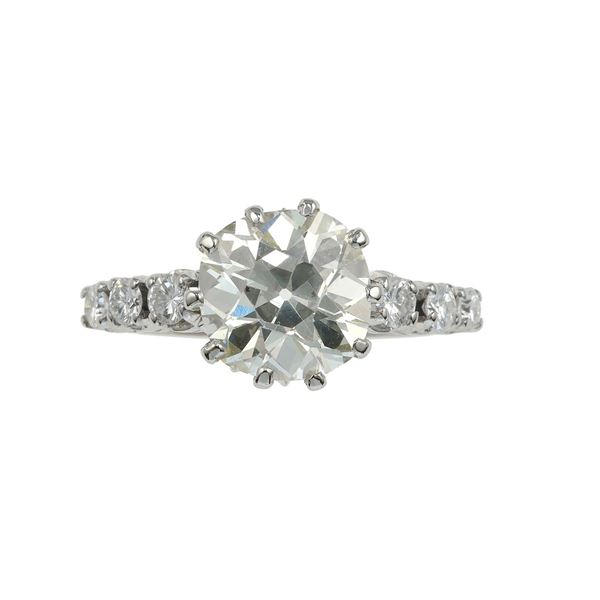 Anello con diamante di vecchio taglio di ct 3.56