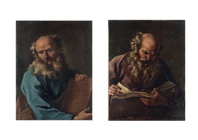 Scuola della Fine del XVII Secolo Ritratti di Evangelisti o Filosofi