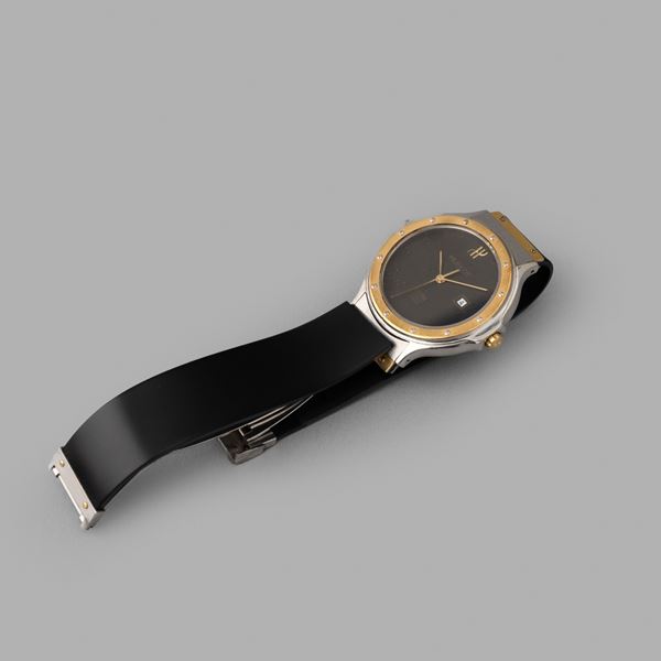 MDM Classic Lady in acciaio e oro giallo, quadrante nero con datario al tre, movimento al quarzo, 30 mm