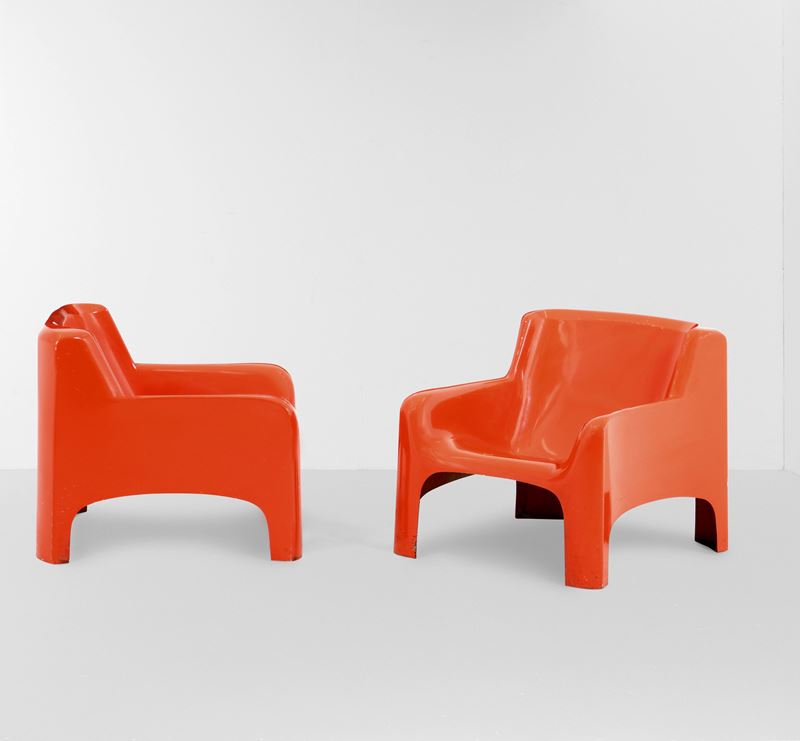 Carlo Bartoli : Coppia di poltrone mod. Gaia  - Auction Design - Cambi Casa d'Aste