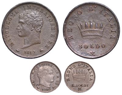 Milano. Napoleone, 1805-1814. Lotto di Due Monete.