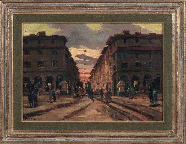 Anonimo del XIX-XX secolo Veduta cittadina