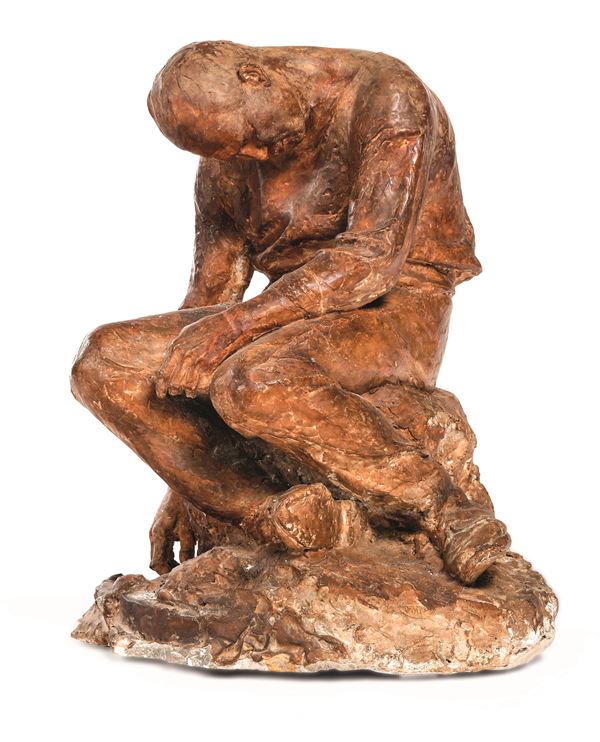 Plasticatore del XX secolo Figura maschile accasciata