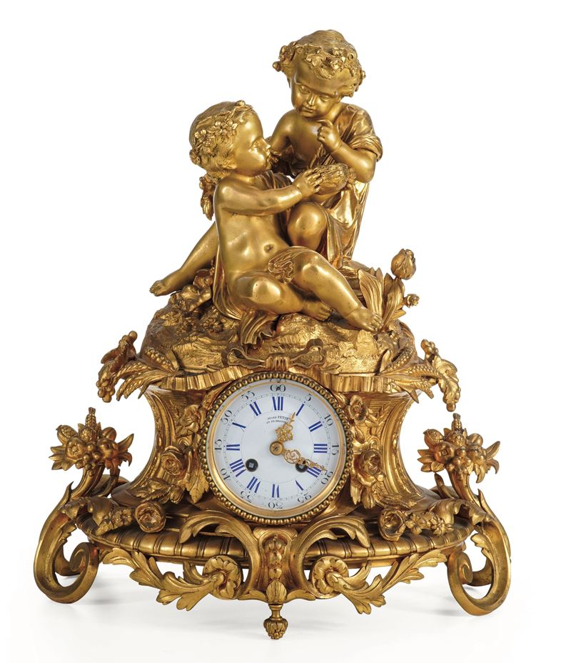 Pendola da tavolo in bronzo dorato. Francia, circa 1880  - Auction Six Centuries of Arts and Furnitures - III - Cambi Casa d'Aste