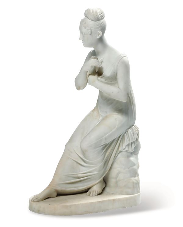 Scultore di gusto neoclassico del XIX-XX secolo Psiche con la farfalla