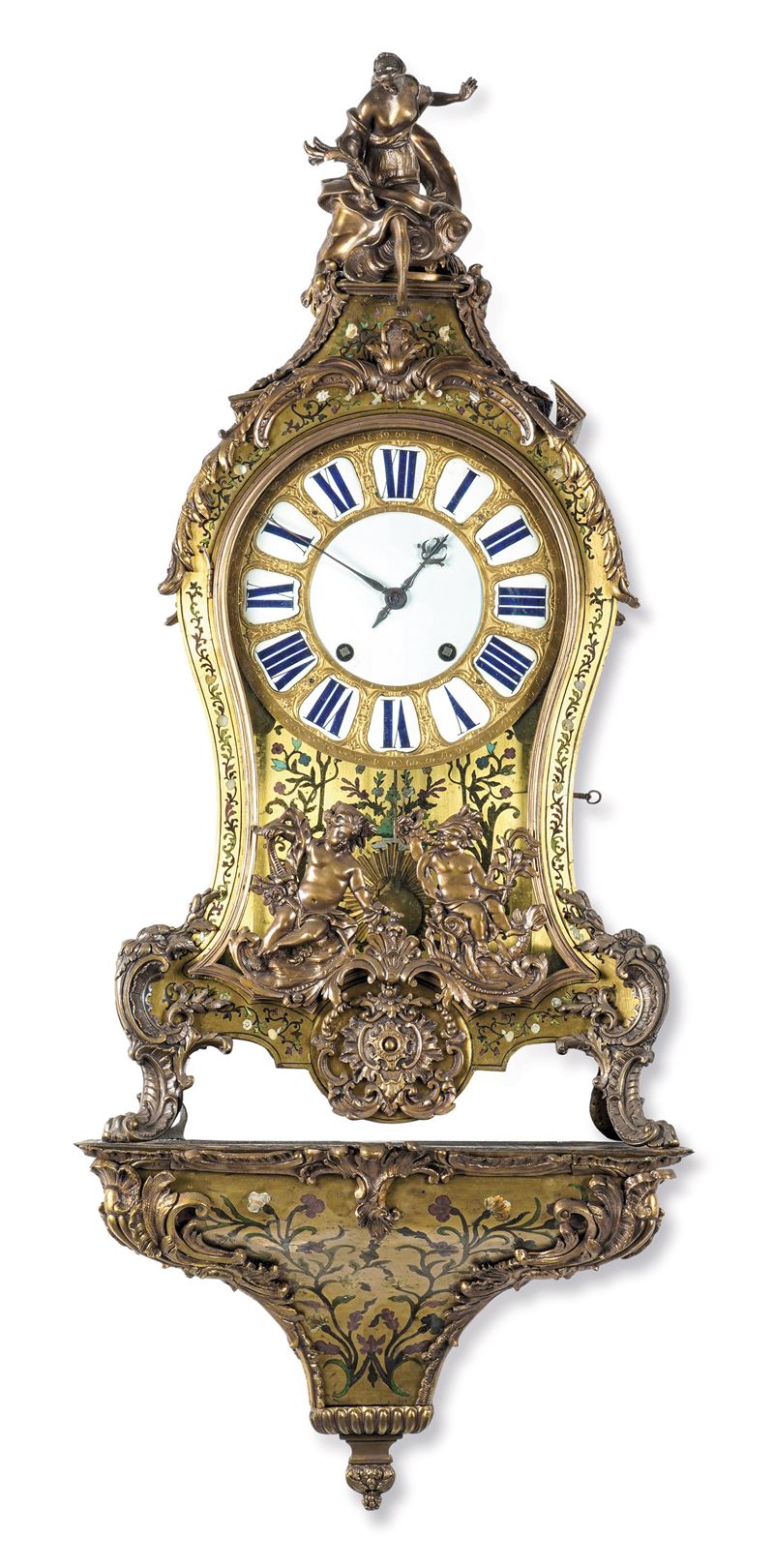 Pendola cartel con mensola. Louis Jouard, Parigi, XVIII secolo  - Auction Six Centuries of Arts and Furnitures - III - Cambi Casa d'Aste