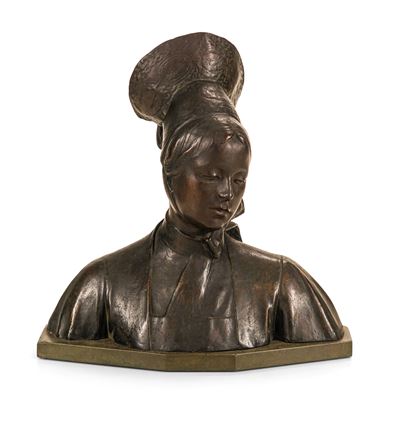 Ragazza in Costume di Gressone. Fonditore del XX Secolo, da Pietro Canonica (1869-1959)
