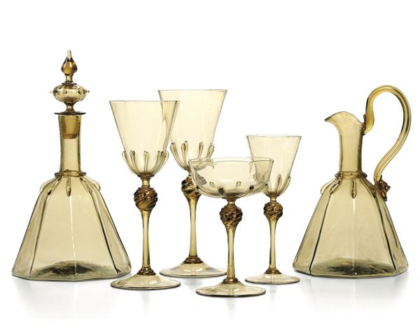 Servizio di calici, Murano, probabilmente Venini, 1925 circa